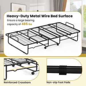 Twin Size Folding Bed with Memory Foam Mattress and Heavy-duty Metal Frame view 8
