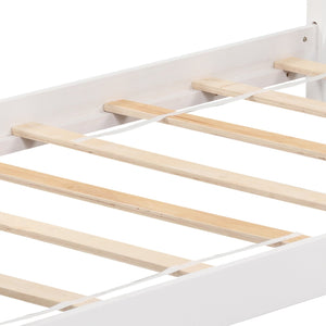 Twin Size Wooden House Bed with Roof-White view 9