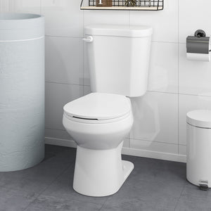 Two-Piece Round Toilet with 17.5 inch ADA Comfort Chair Height Seat view 2