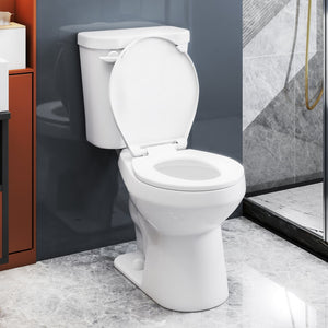 Two-Piece Round Toilet with 17.5 inch ADA Comfort Chair Height Seat view 3