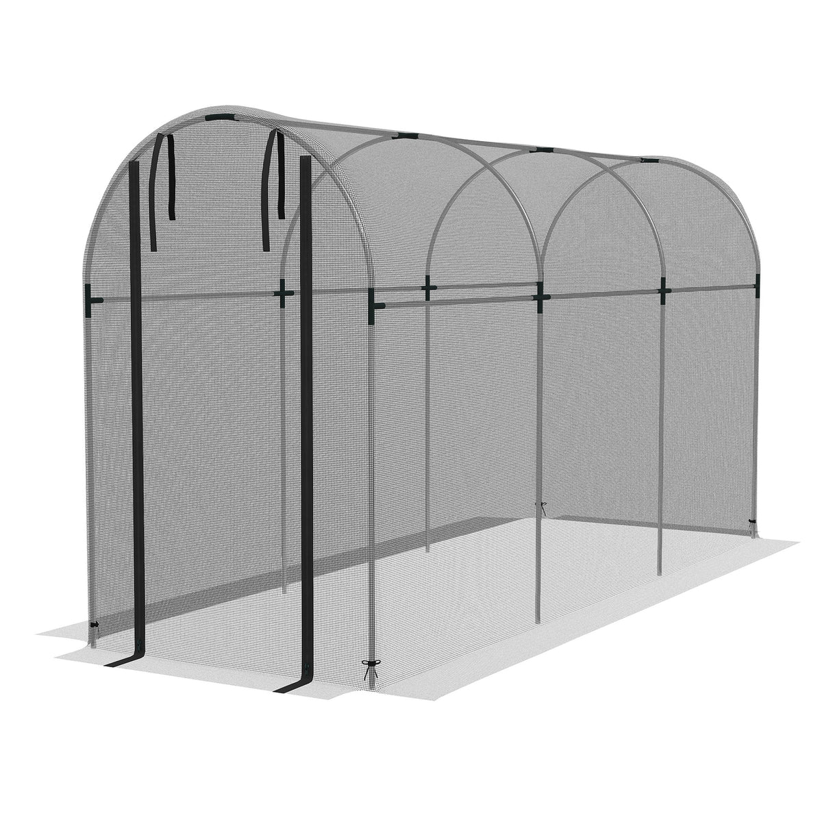 Galvanized Steel Crop Cage, Plant Protection Tent with Zippered Door, 4' x 4', Black – view 29