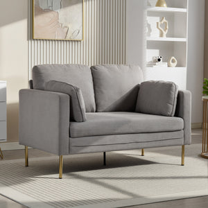 Loveseat Sofa, 55" Small Sofa Couch with 2 Pillows, Metal Legs for Living Room, Bedroom, Apartment – view 14