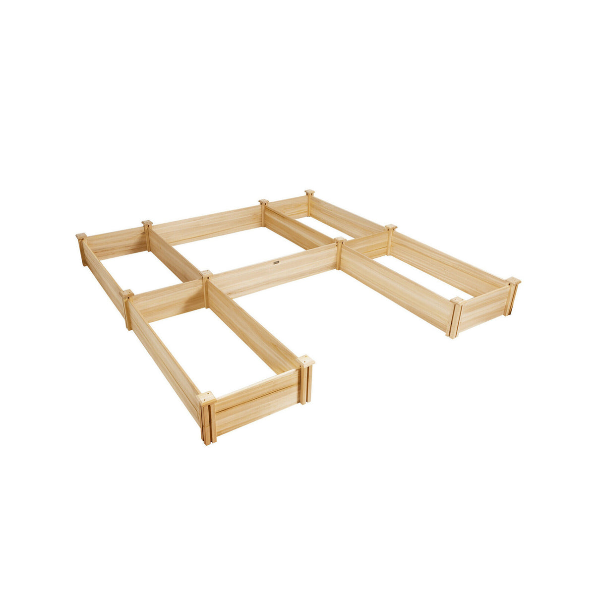 U-Shaped Wooden Garden Raised Bed for Backyard and Patio-Natural
