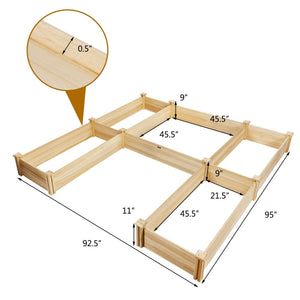 U-Shaped Wooden Garden Raised Bed for Backyard and Patio-Natural view 5