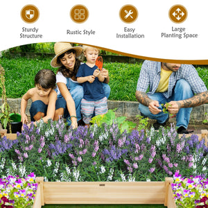 U-Shaped Wooden Garden Raised Bed for Backyard and Patio-Natural view 7