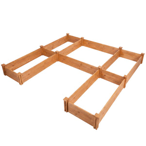 U-Shaped Wooden Garden Raised Bed for Backyard and Patio-Orange view 4