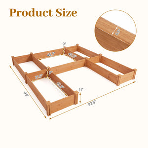 U-Shaped Wooden Garden Raised Bed for Backyard and Patio-Orange view 5