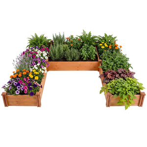 U-Shaped Wooden Garden Raised Bed for Backyard and Patio-Orange view 9