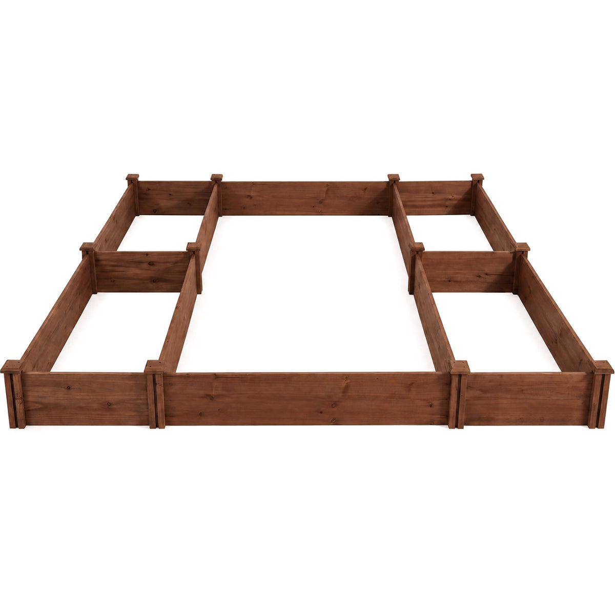 U-Shaped Wooden Garden Raised Bed for Backyard and Patio-Rustic Brown view 4