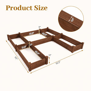 U-Shaped Wooden Garden Raised Bed for Backyard and Patio-Rustic Brown view 5