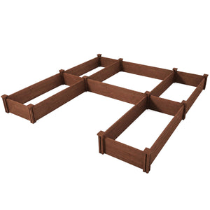U-Shaped Wooden Garden Raised Bed for Backyard and Patio-Rustic Brown view 6