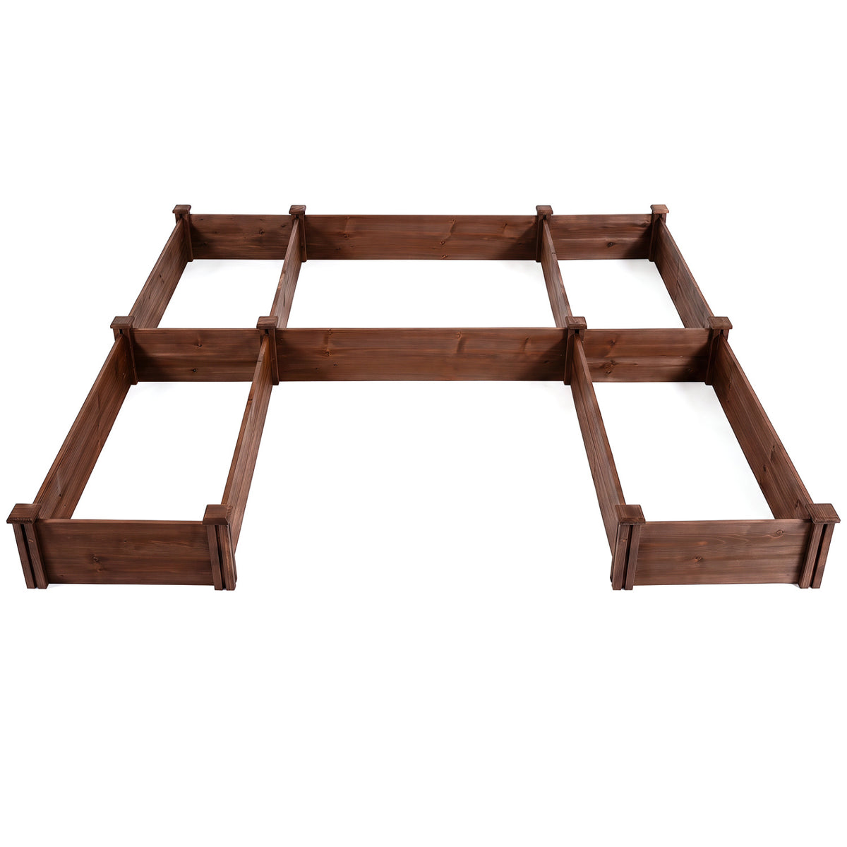 U-Shaped Wooden Garden Raised Bed for Backyard and Patio-Rustic Brown view 7