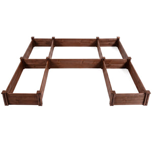 U-Shaped Wooden Garden Raised Bed for Backyard and Patio-Rustic Brown view 7