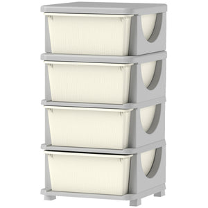 3 Tier Kids Toy Organizer and Storage Bins with 3 Plastic Drawers, Blue