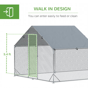 19.7' x 9.8' Metal Chicken Run with Waterproof and Anti-UV Cover
