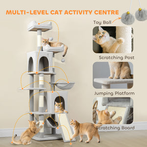 Cat Tree, 70" Multi-Level Cat Tower with 2 Condos, 2 Perches, Hammock, Toy Balls – view 17