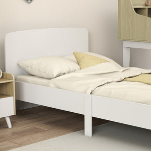 Qaba Toddler Bed Frame with Safety Side Rails for Girls and Boys, Bedroom Furniture