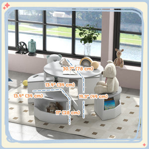 Qaba 5 Piece Kids Table and Chair Set with Storage for Kids Room