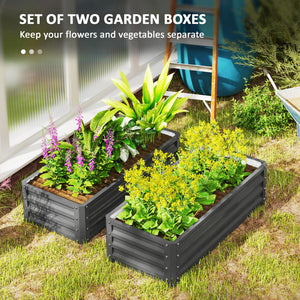 Galvanized Raised Garden Beds, Outdoor Planter Box, Set of 2, for Flowers, Herbs and Vegetables, Black – view 24