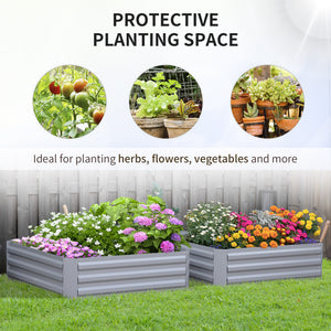 39" x 39" x 12" Set of 2 Raised Garden Bed, Elevated Planter Box with Galvanized Steel Frame for Growing – view 10