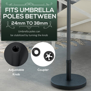 33 lbs Concrete Parasol Base, Heavy Duty Patio Umbrella Stand, 18.3" Round Garden Parasol Holder, Black