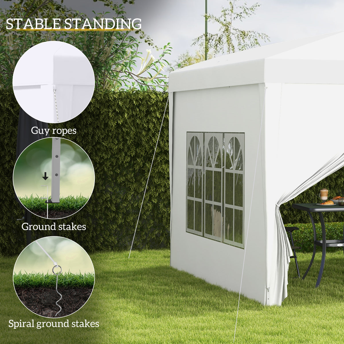 9.7' x 9.7' Outdoor Pop Up Party Tent Wedding Gazebo Canopy with Carrying Bag (White)