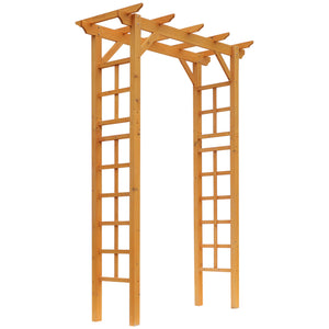 85" Wooden Outdoor Garden Arbour, Garden Arch Trellis for Climbing Vines  for Wedding and Ceremony -