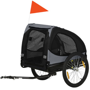Dog Bike Trailer with Hitch Coupler, Quick Release Wheels, Reflectors, Flag for Medium Dogs, Yellow