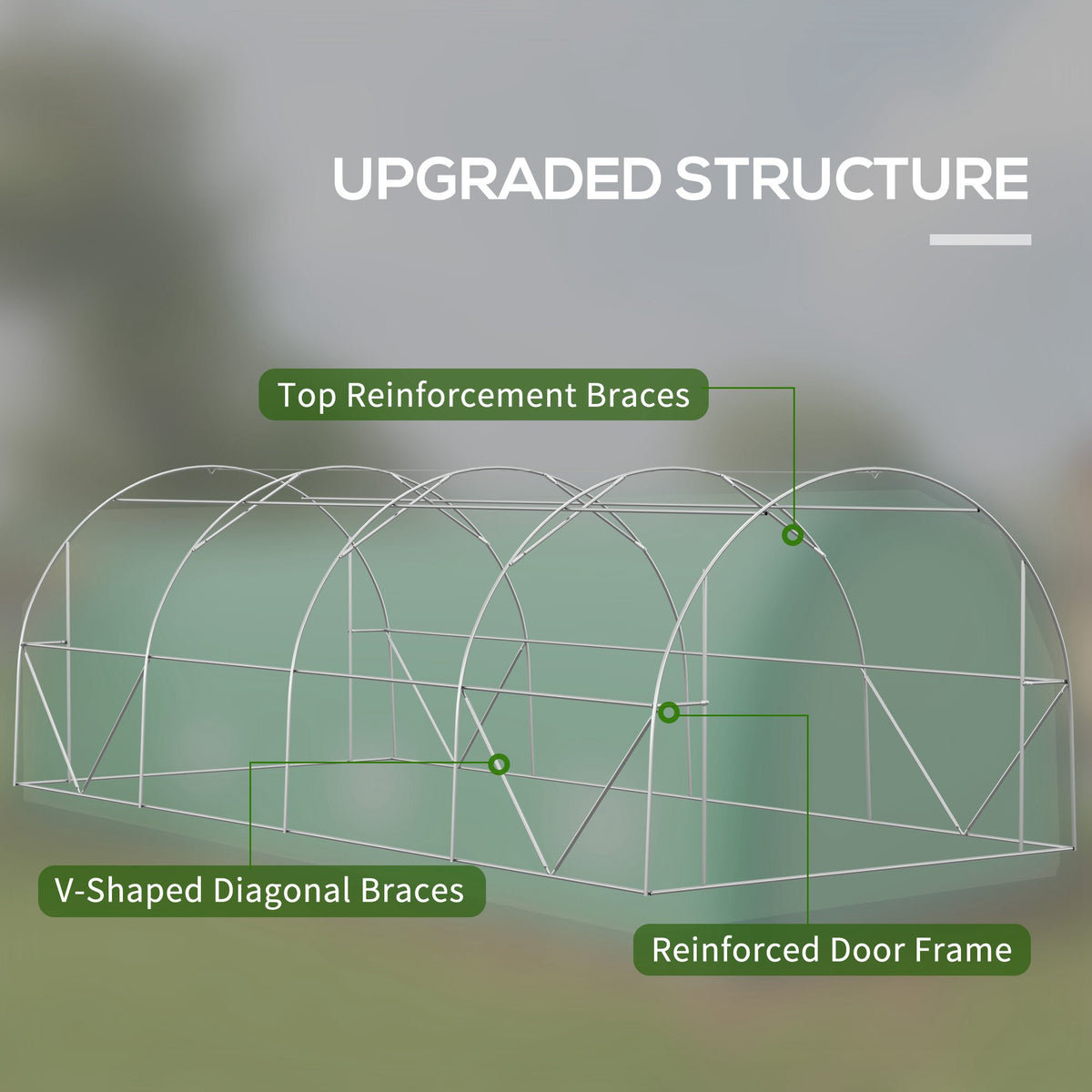 19.5' x 10' x 6.5' Upgraded Tunnel Greenhouse Green House with Mesh Door and Windows – view 3