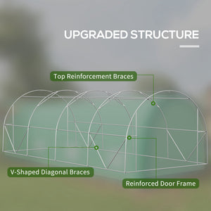 19.5' x 10' x 6.5' Upgraded Tunnel Greenhouse Green House with Mesh Door and Windows – view 3