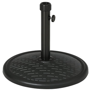 31lbs Concrete Round Patio Umbrella Base Holder, Outdoor Market Umbrella Stand Weight for Lawn, Deck, Backyard, Garden, Black