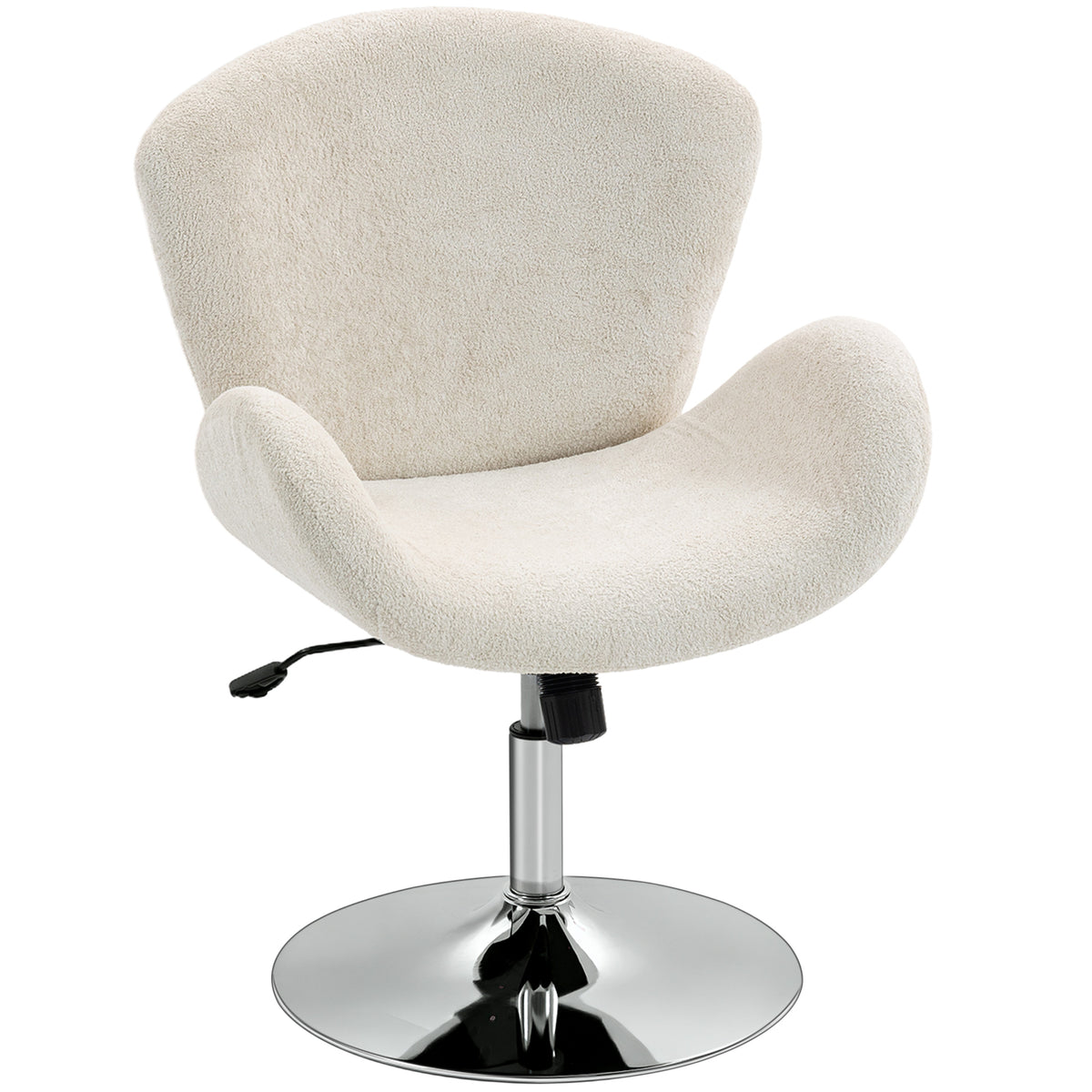 Swivel Office Chair, Velvet Desk Chair with Wide Bucket Seat, Butterfly Back, Tilt Function and Round Base – view 8