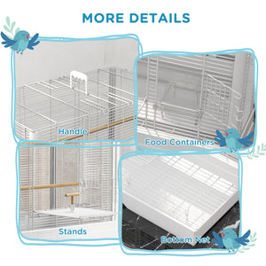 22" Bird Cage for Budgie Finches Canaries Love Birds with Wooden Stands, Slide-Out Tray, Handles – view 13