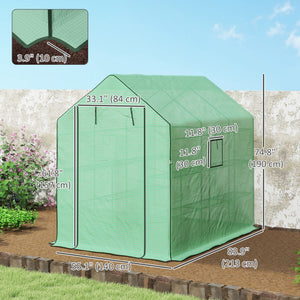 Walk-in Greenhouse with 3 Tier, Garden Plant Growhouse with Roll-up Door and Mesh Windows – view 2