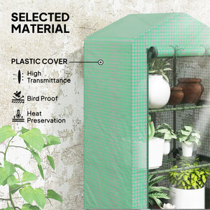 5 Tier Mini Greenhouse, Portable Outdoor Flower Stand with Shelf Clips, Indoor Greenhouse with Steel Frame – view 11