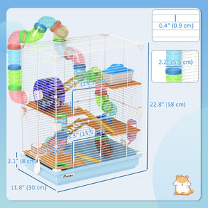 5 Tiers Hamster Cage Portable with Exercise Wheels Play Tube Water Bottle Dishes House Ladder for Gerbils – view 16