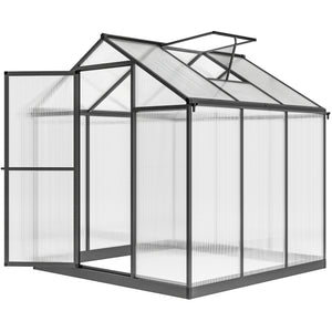 6' x 10' x 6.4' Walk-in Garden Greenhouse Polycarbonate Panels Plants Flower Growth Shed Cold Frame Outdoor – view 6