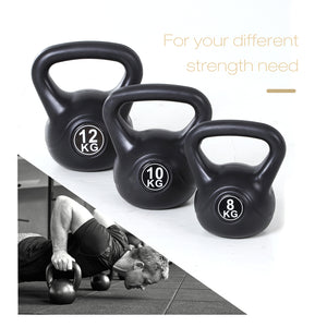 Soozier 22lb Fitness Kettlebell, Plastic Exercise Weight, Weightlifting Tools with Sand, Handle, Noise Reduction for Home, Gym