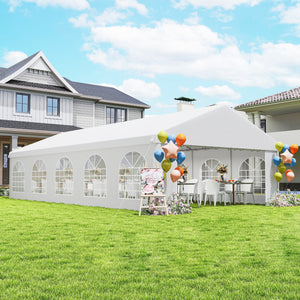 16'x32' Heavy Duty Large Party Tent & Carport with Removable Sidewalls, Portable Garage Canopy Tent, White – view 7