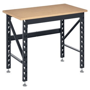 45" Workbench, Solid Wood Tabletop Workstation, Work Table with Four Adjustable Foot Pads, Weight Capacity 1100 Lbs