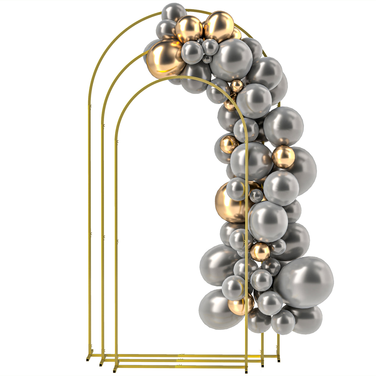 Wedding Arch, 7/6.5/6 ft Metal Balloon Arch Backdrop Stand Set of 3 for Birthday Party, Bridal Shower