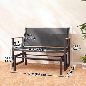 Outdoor Glider Bench for 2 Person, Patio Glider Loveseat with Thick Cushions for Garden Balcony Porch – view 2