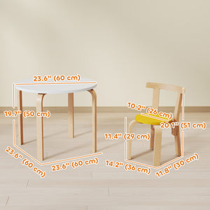 Qaba Wooden Kids Table and Chairs Set, Toddler Table and Chairs Set for 3-8 Years