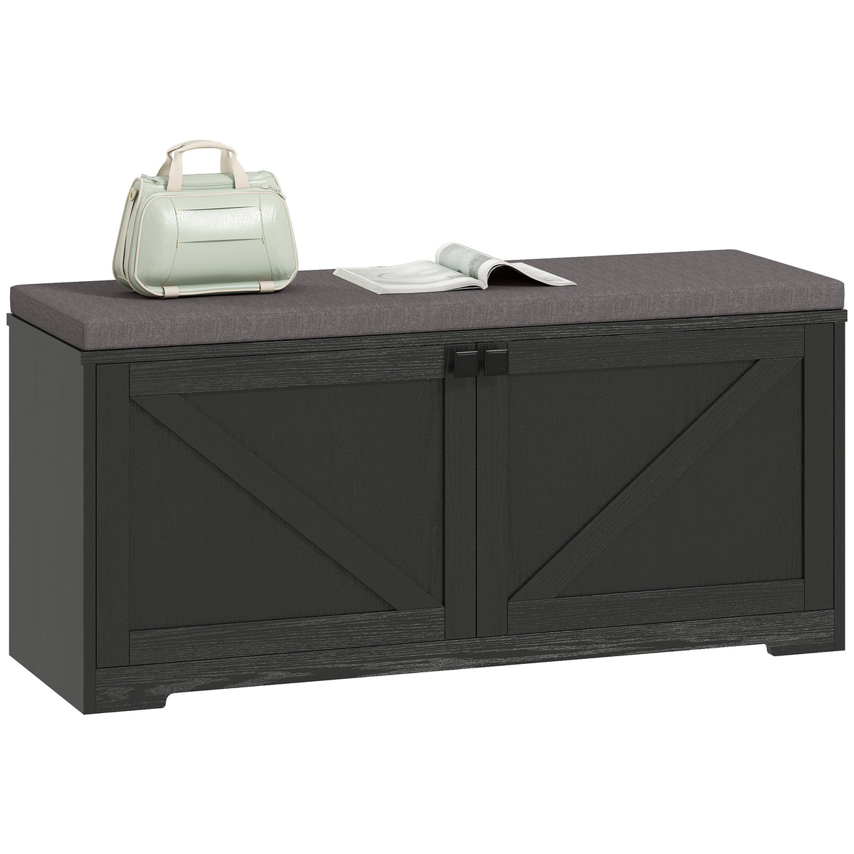 Shoe Storage Bench with Padded Seat, Entryway Bench Holds up to 352 lb, Shoe Organizer, 8 Pairs, Light Grey – view 8