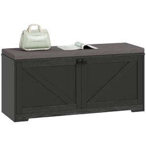 Shoe Storage Bench with Padded Seat, Entryway Bench Holds up to 352 lb, Shoe Organizer, 8 Pairs, Light Grey – view 8