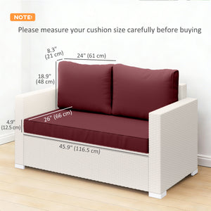 Outdoor Seat Cushions with Backrest, Loveseat Double Sofa Outdoor Furniture Cushions, Beige – view 37