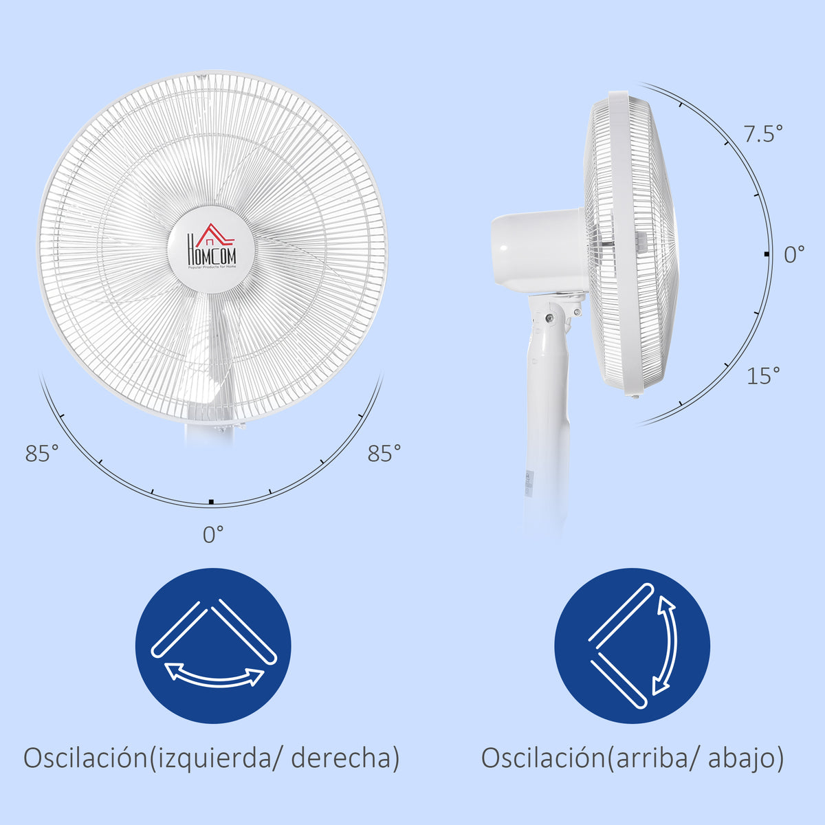 Standing Floor Fan with Remote Control, Stand Up Cooling Fan, Tall Pedestal Electric Fan for Home Bedroom – view 5