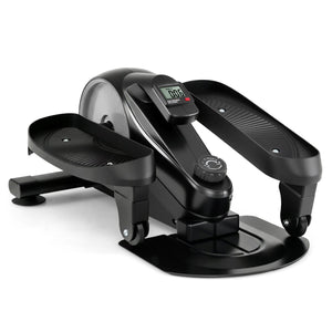Under Desk Elliptical Pedal Exerciser Adjustable Magnetic Resistance-Silver