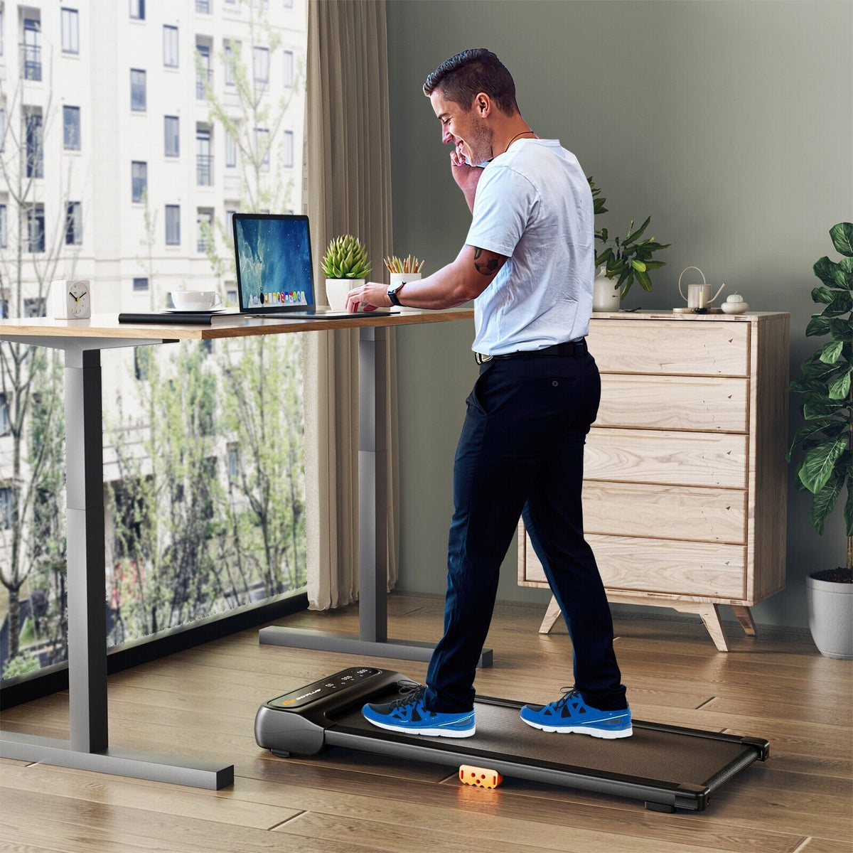 Under Desk Walking Pad Treadmill for Home/Office with Watch-Like Remote Control view 3