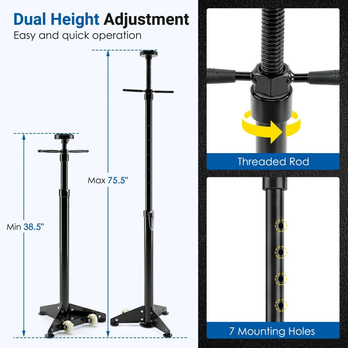 Underhoist Support Stand for Vehicle Components Support-Black view 8